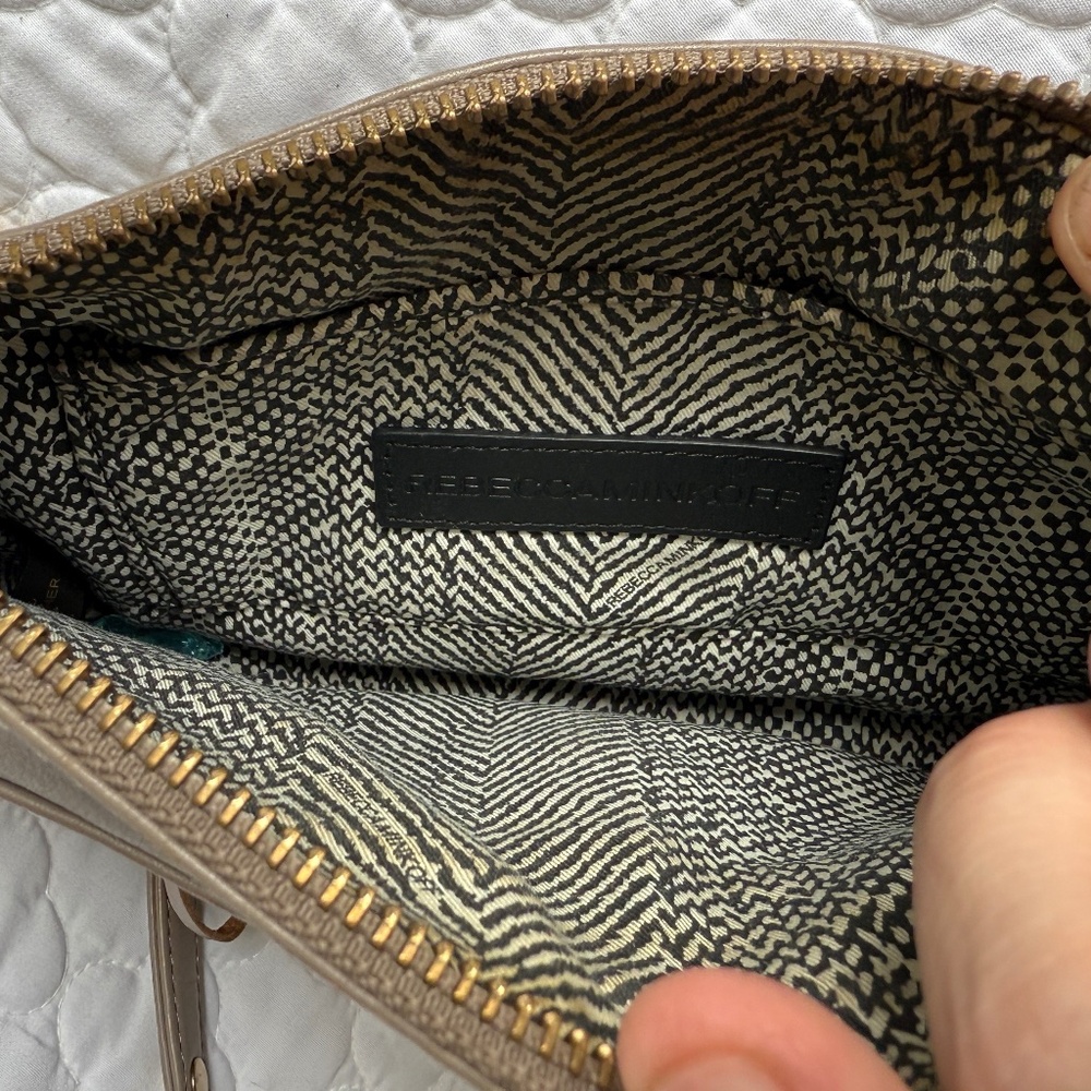 REBECCA MINKOFF Taupe MINI MAC Crossbody Leather Bag Purse - Picture 5 of 8